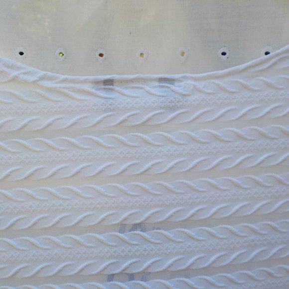 NWT White short sleeve Dress Top with partial sheer stripes SZ XL - Picture 15 of 16